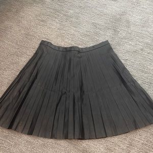 Faux Leather Pleated Skirt Jcrew 6 Black